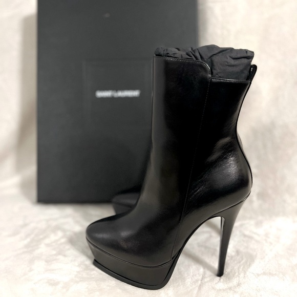 Saint Laurent Black Tribute Ankle Booties, Size 6 US, 36 EU - Picture 7 of 11